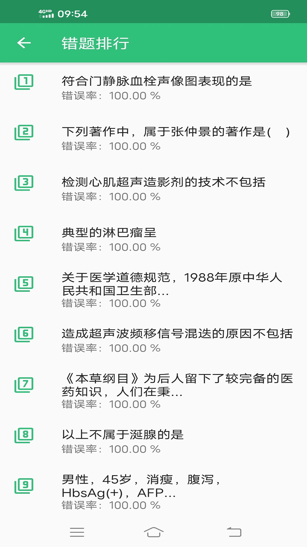 超声波医学主治医师题