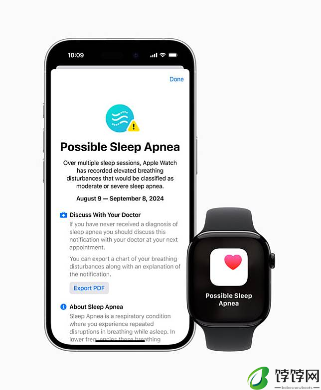 Apple Watch S9 及 Ultra 2 可透过 watchOS 更新启用睡眠窒息通知功能